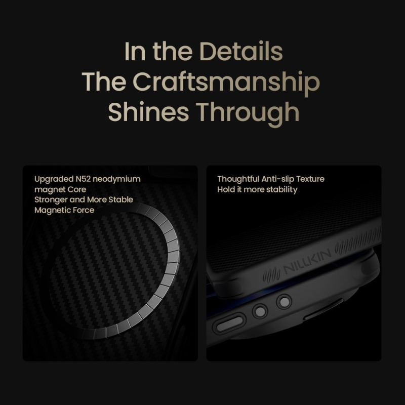 Nillkin CarboProp Aramid mágneses hátsó borító Xiaomi 17 Ultra Fekete