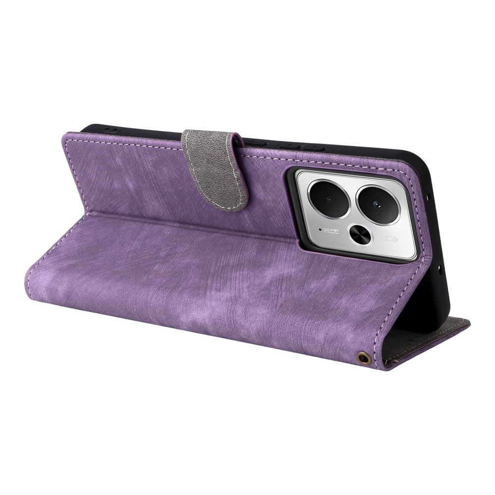 RFID könyvtáska a Realme 14 5G/ 14T 5G készülékhez - lila