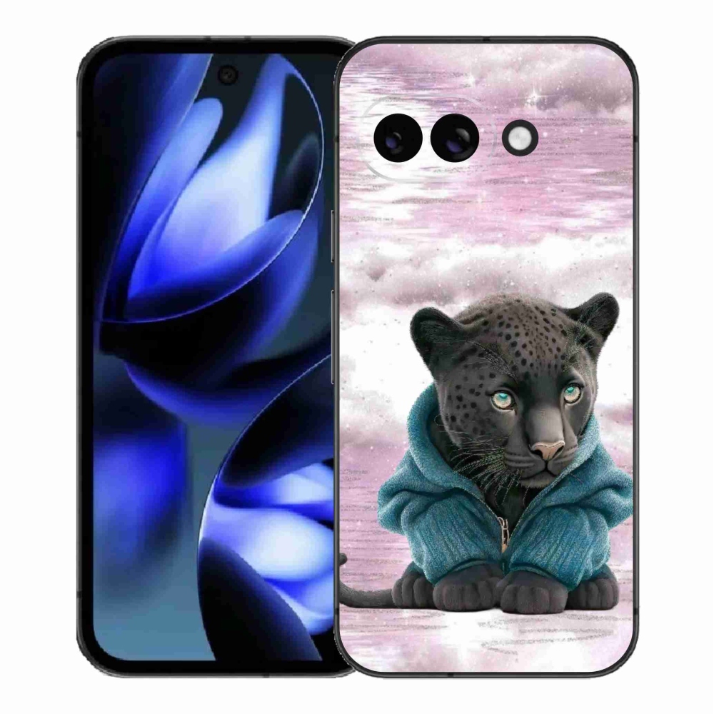 Gél borítás mmCase a Google Pixel 9a számára - fekete párduc pulóverben