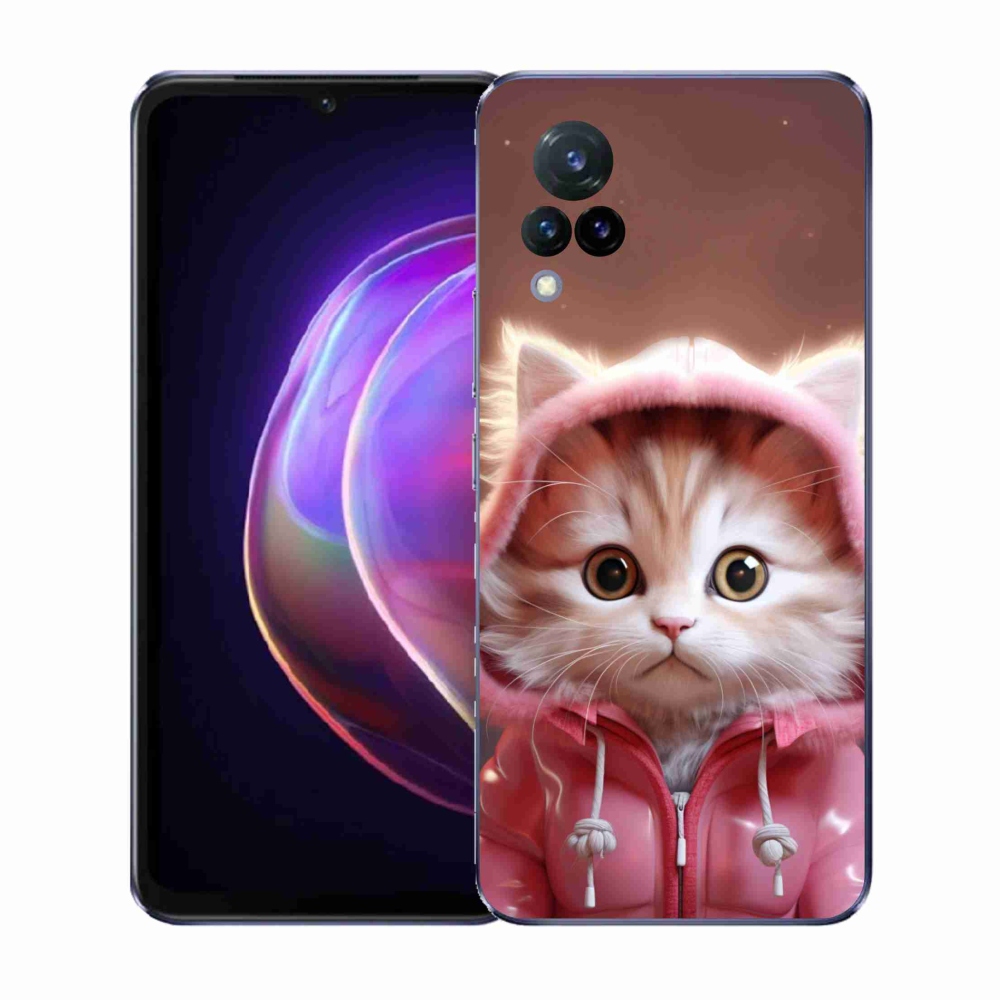 Gélburkolat mmCase a Vivo V21 4G/5G-n - aranyos cica 3