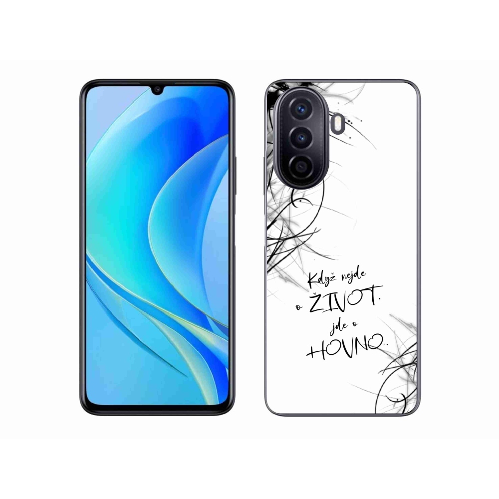 Gél borító mmCase a Huawei Nova Y70 készülékhez - vicces szöveg 16 fehér háttér
