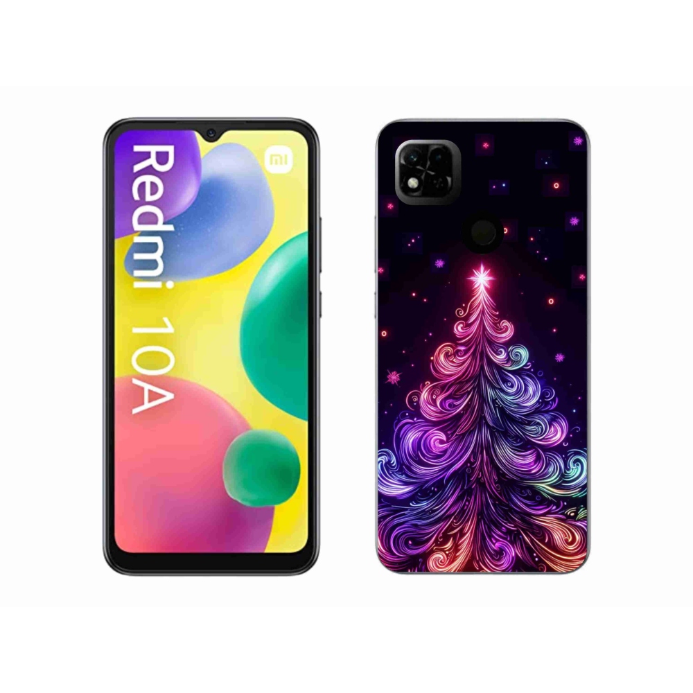 Gél borító mmCase a Xiaomi Redmi 10A - neon karácsonyfa 1