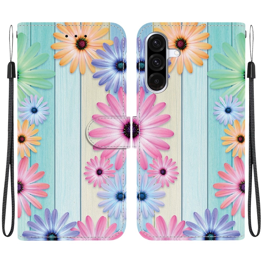 Sokoldalú könyvtáska Samsung Galaxy A36 5G/A56 5G - színes gerbera - Samsung Galaxy A36 5G/A56 5G számára