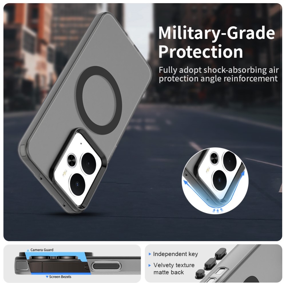 Candy zselés tok MagSafe-val a Realme 14 5G számára - fekete