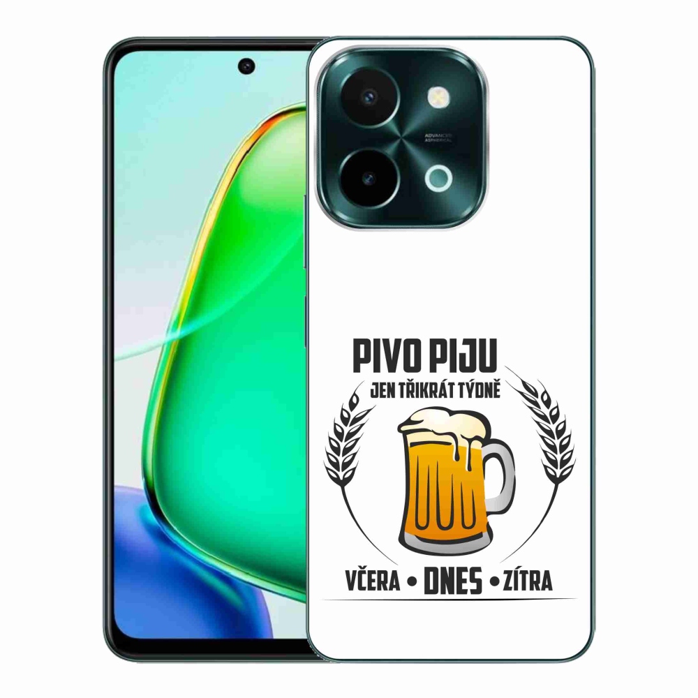 Gél borító mmCase a Vivo Y28-hoz - sör motívum fehér háttérrel