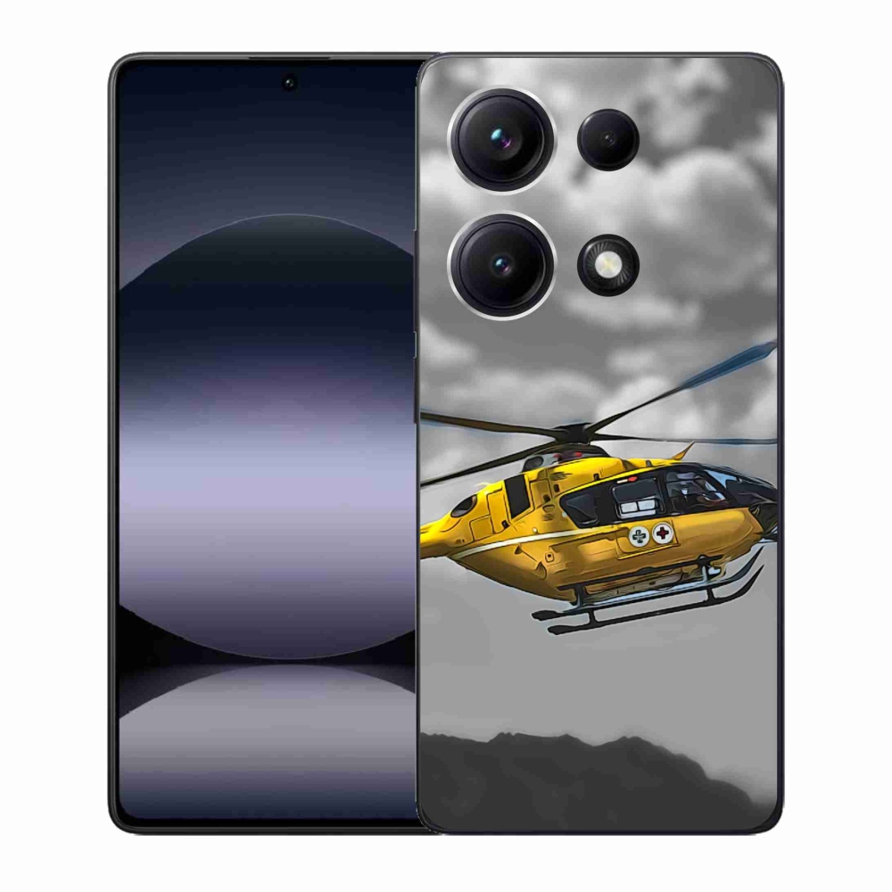 Gél borítás mmCase a Xiaomi Redmi Note 14S számára - sárga helikopter