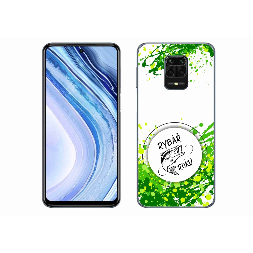 Gél borítás mmCase a Xiaomi Redmi Note 9 Pro számára - az év halászának fehér háttere