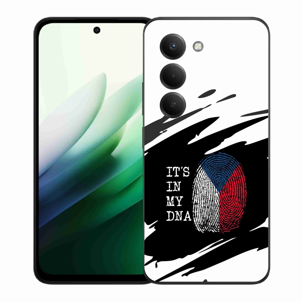 Gél borító mmCase a Xiaomi Redmi 15 5G - zászló ujjlenyomat fekete és fehér háttérrel