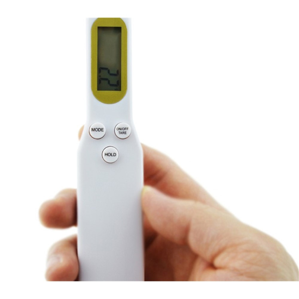 Elektronikus mérőkanál kijelzővel, akár 500 g mérésére - fehér