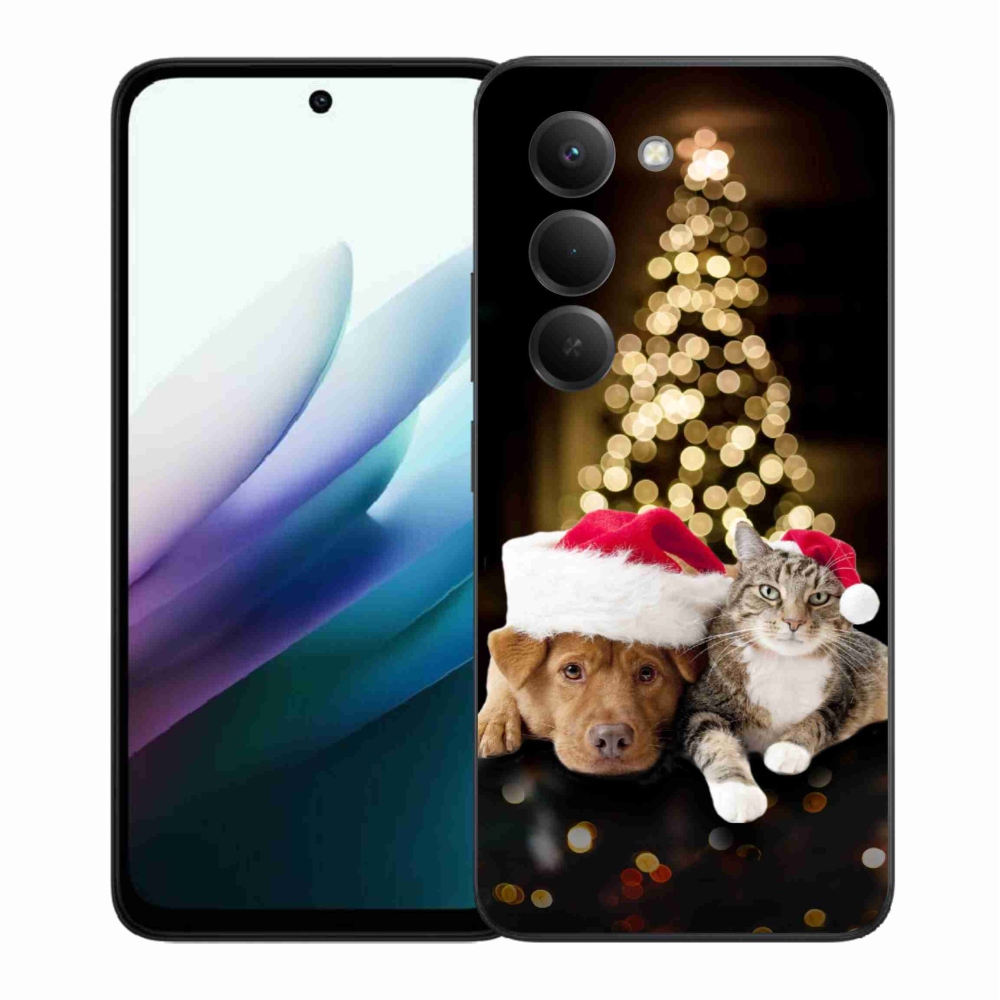 Gél borítás mmCase a Xiaomi Redmi 15 4G/5G (171mm) - Karácsonyi kutya és macska