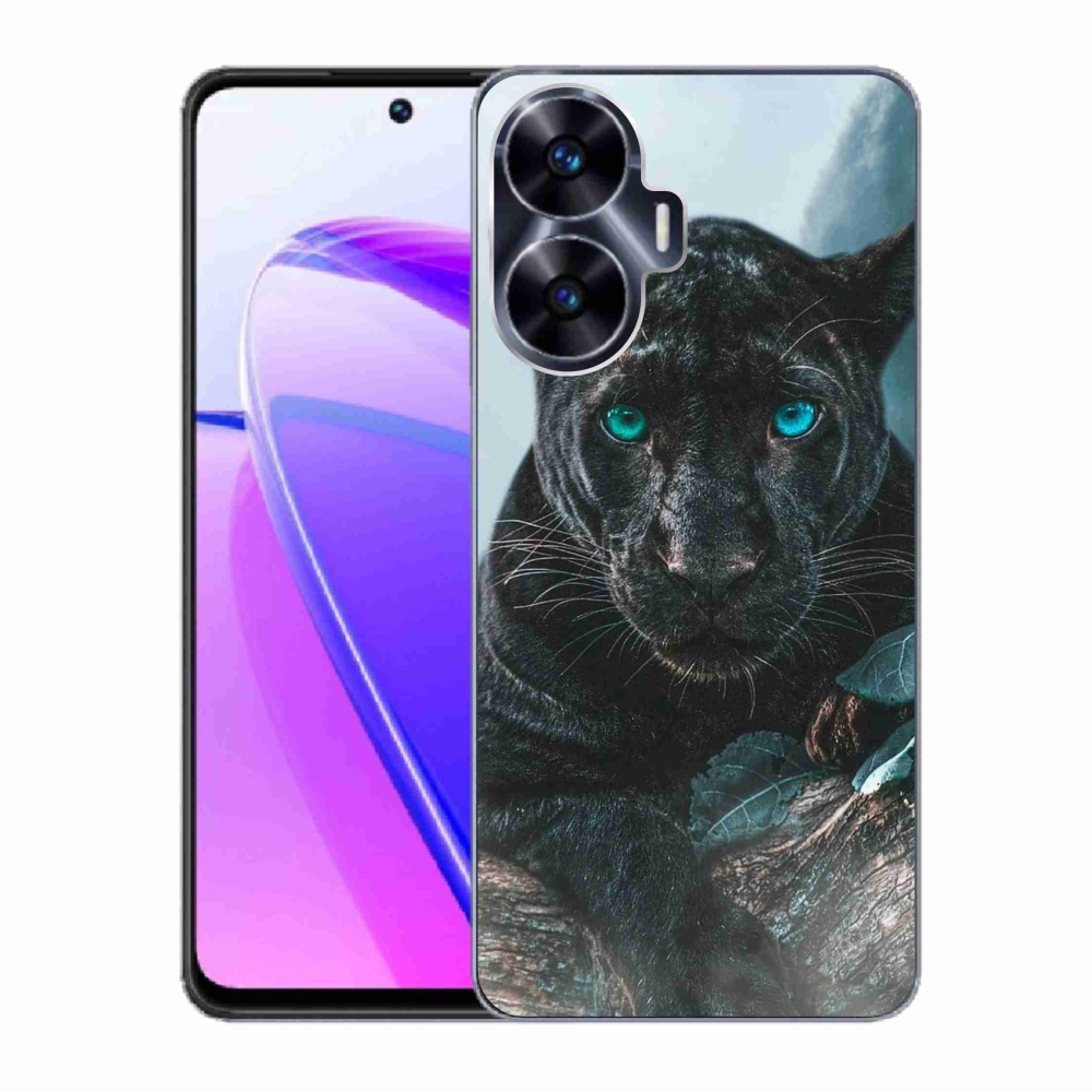 Gél borítás mmCase a Realme C55 készülékhez - fekete párduc