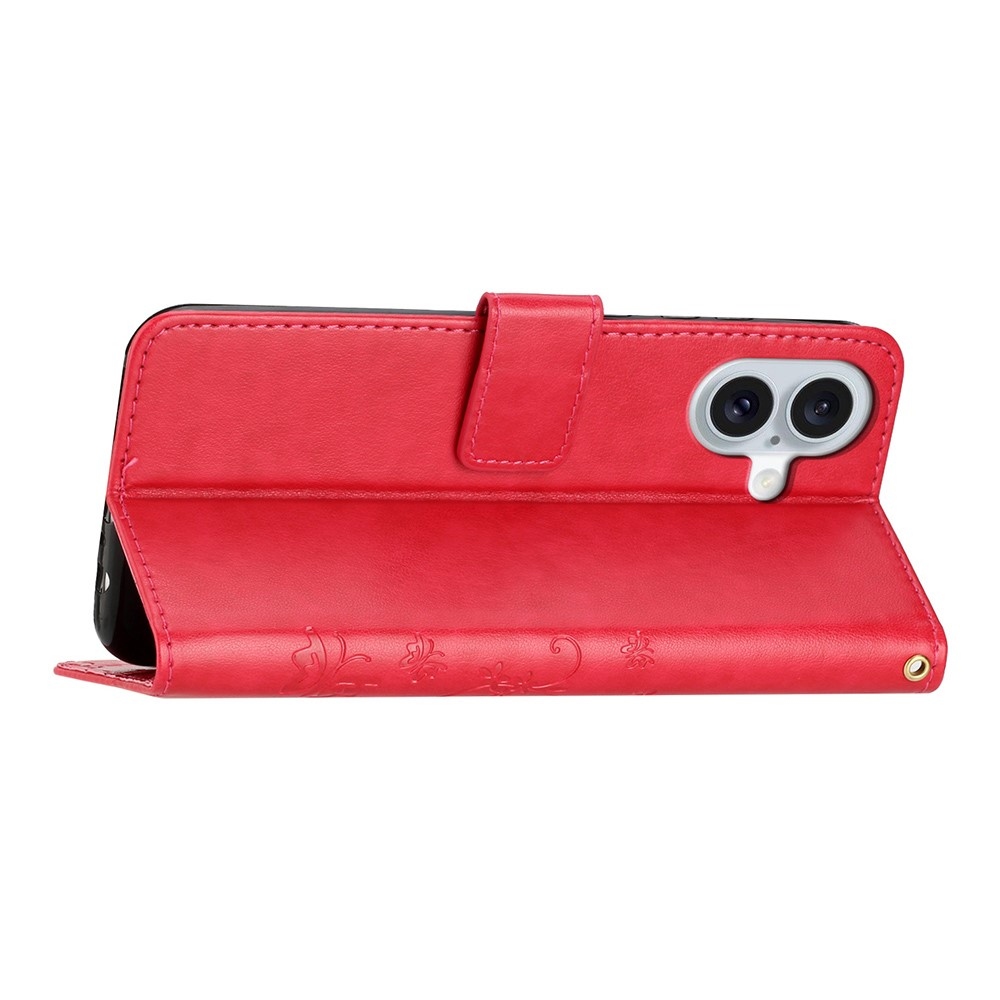 Virágok könyvtáska iPhone 17 készülékhez - piros