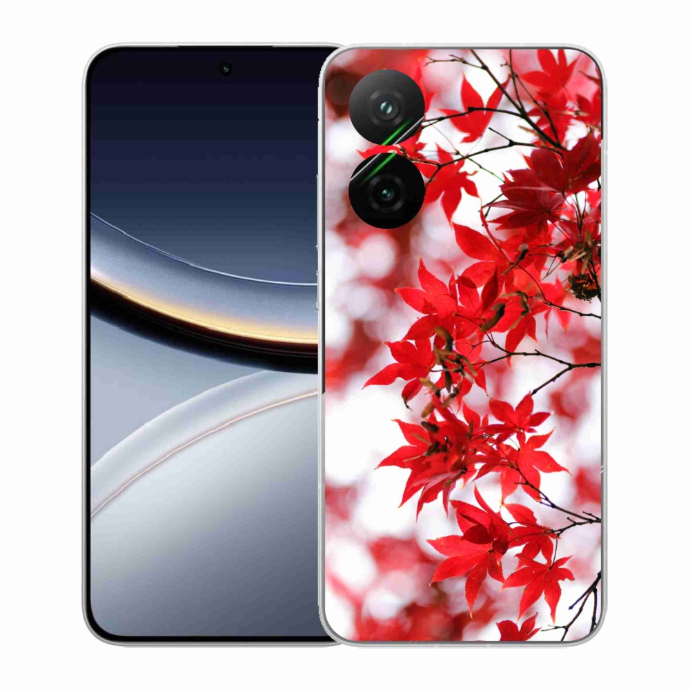 Gél borítás mmCase a Xiaomi Poco F7 5G-hez - piros levelek