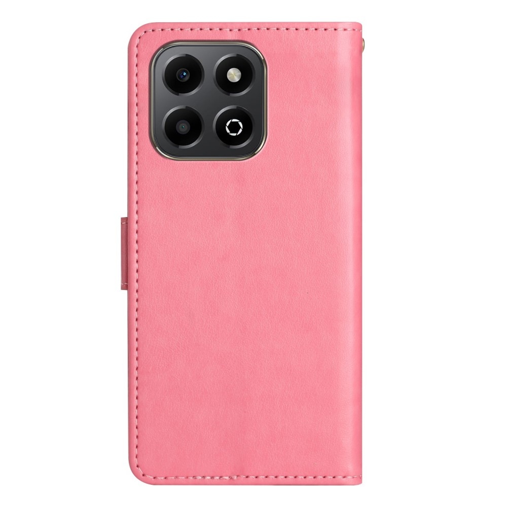 Virágok könyvtáska a Honor 200 Smart 5G készülékhez - rózsaszín