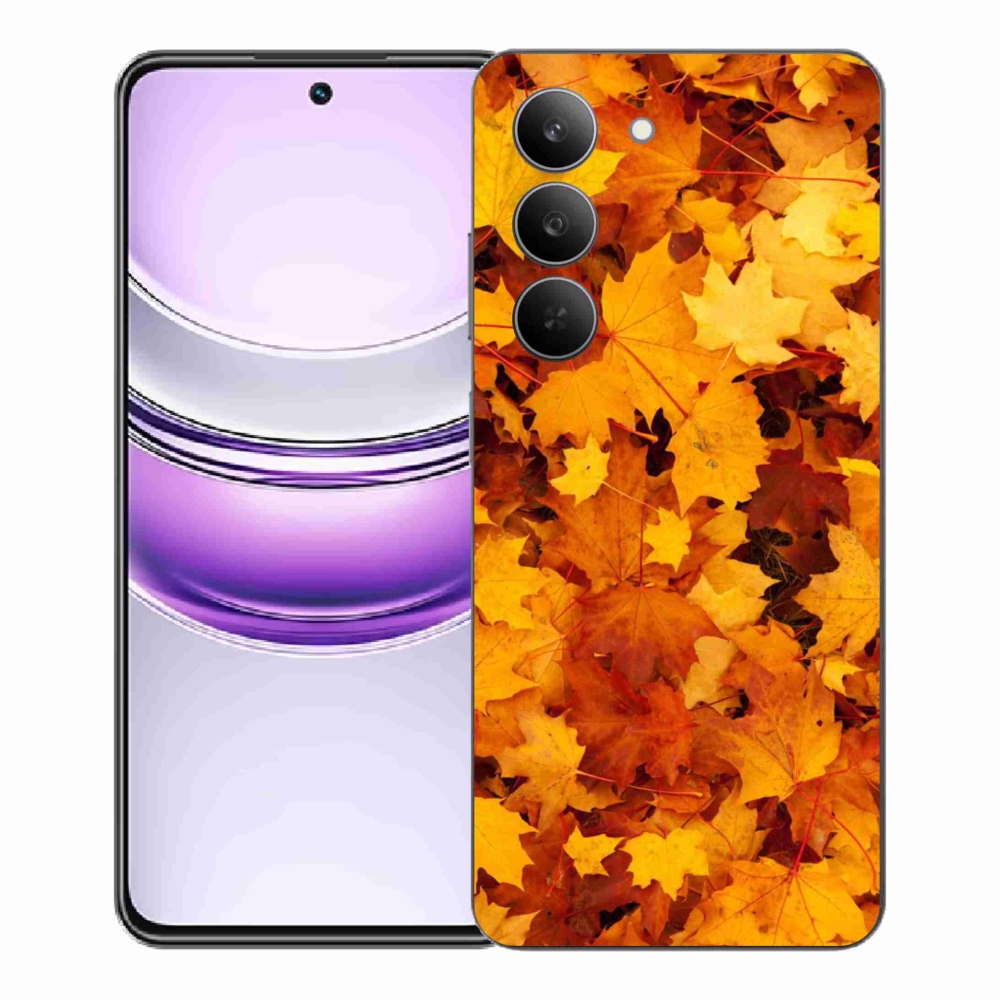 Gél borító mmCase a Realme 14x 5G készülékhez - juharlevelek