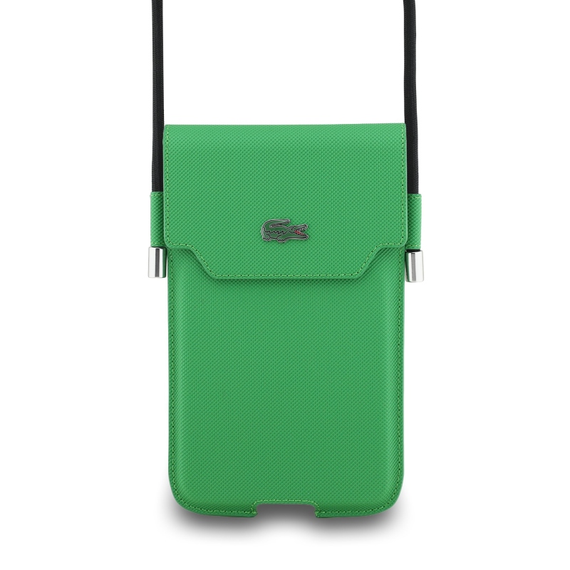Lacoste PVC Iconic Petit Pique Fém Logós Telefonzseb XL Zöld