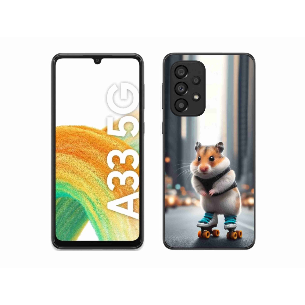 Zselés borítás mmCase Samsung Galaxy A33 5G - hörcsög korcsolyán
