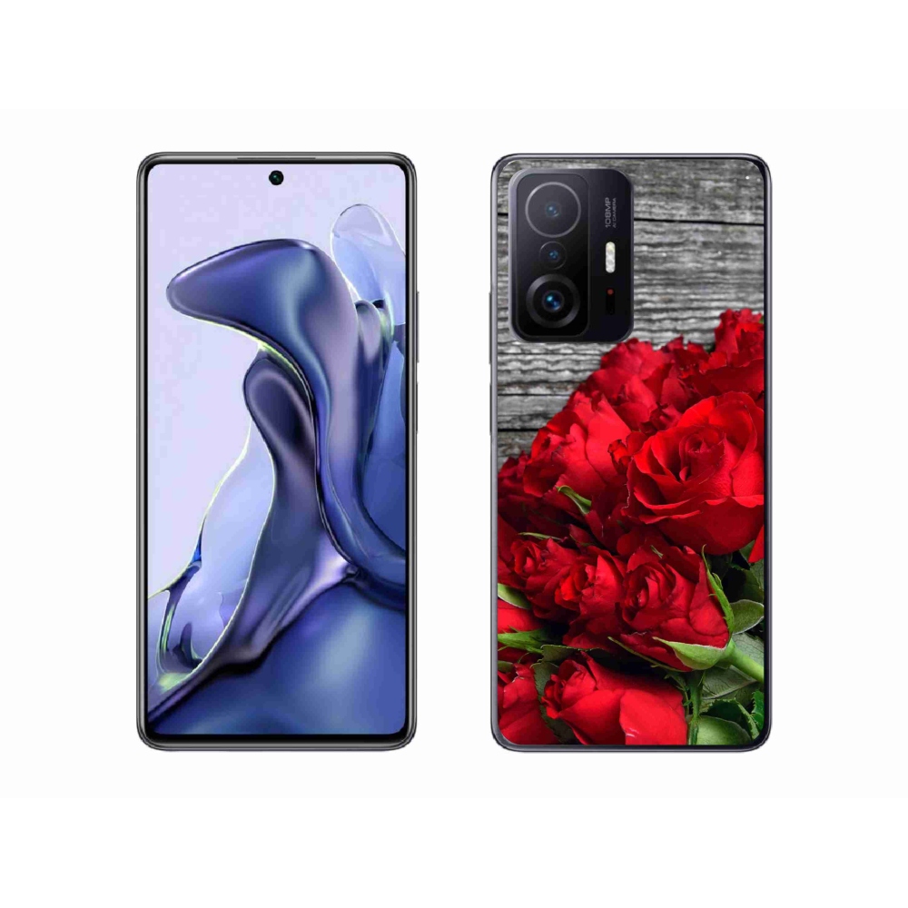 Gél borítás mmCase a Xiaomi 11T Pro számára - piros rózsa