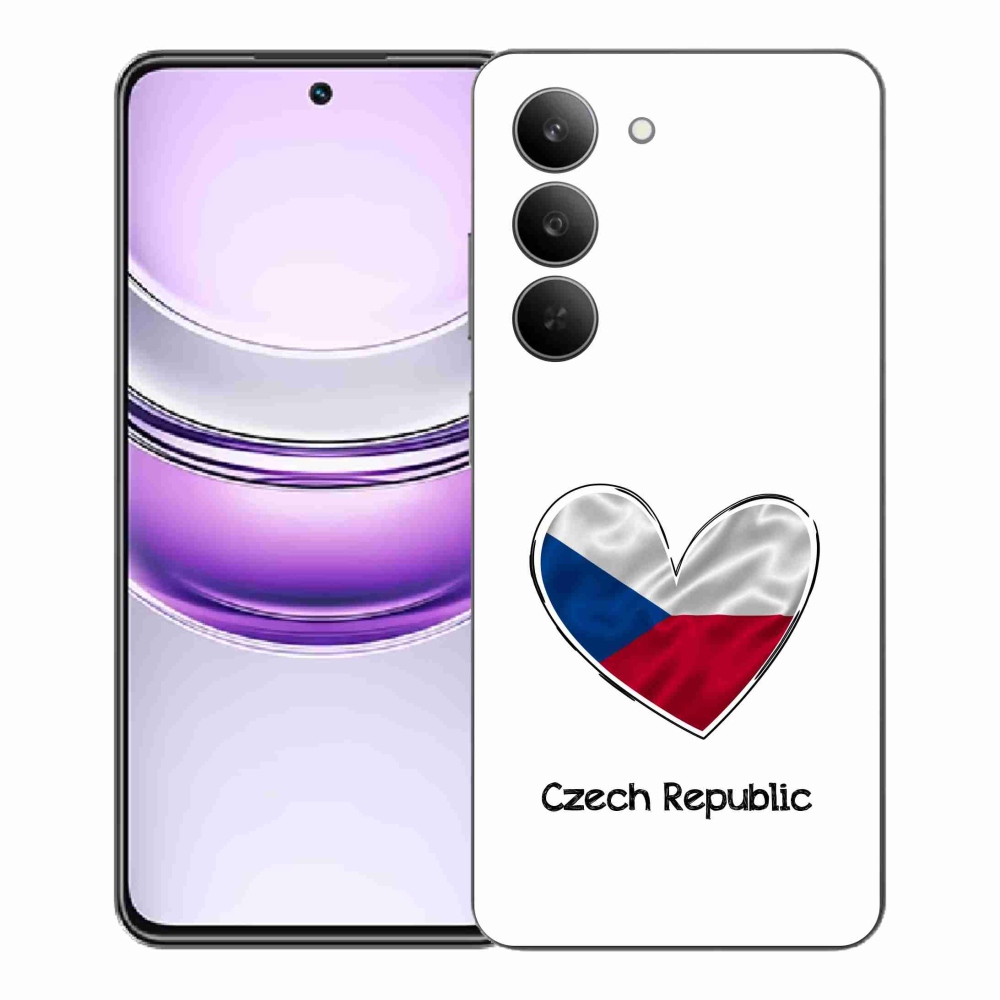 Gél borító mmCase a Realme 14x 5G - zászló szív fehér háttérrel