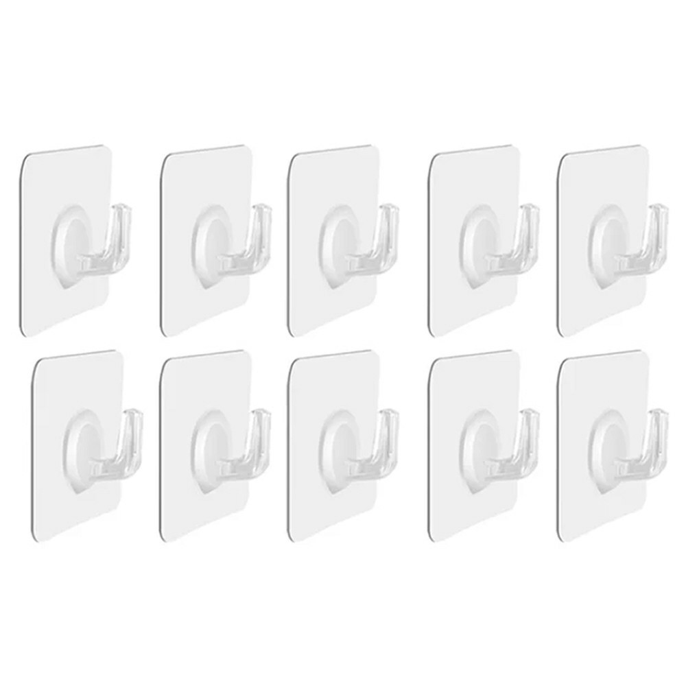 Öntapadós akril fali akasztók 10 db átlátszó
