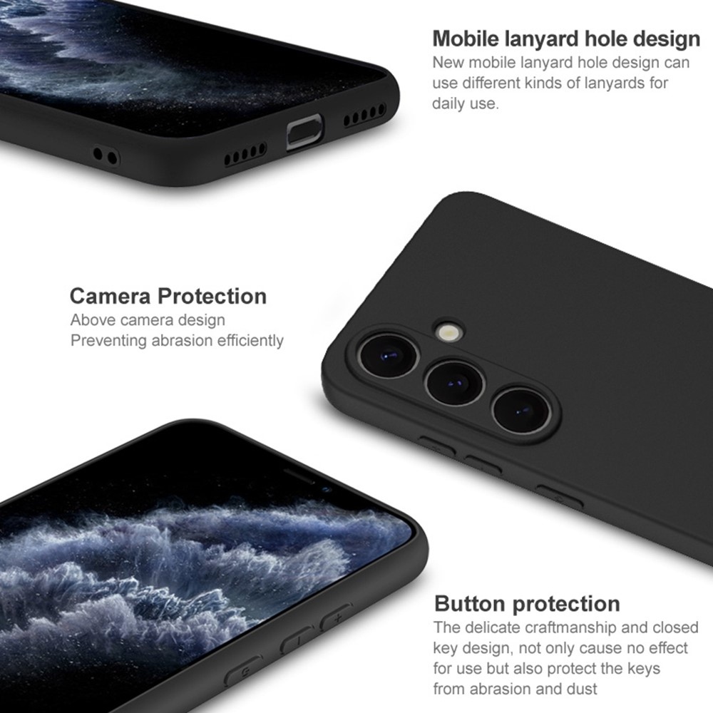 IMK matt zselés tok Samsung Galaxy S25+ készülékhez - fekete