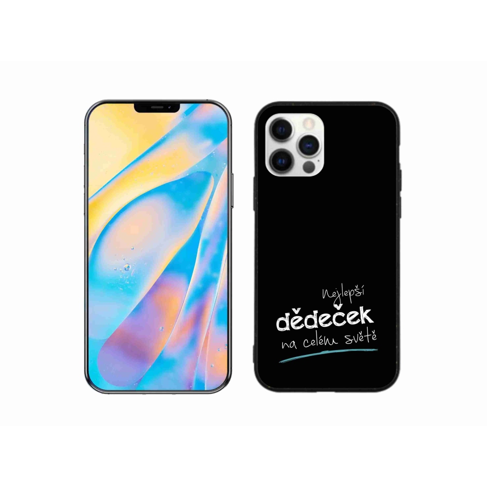 Gél borító mmCase iPhone 12 - a legjobb nagypapa 3 fekete háttérrel