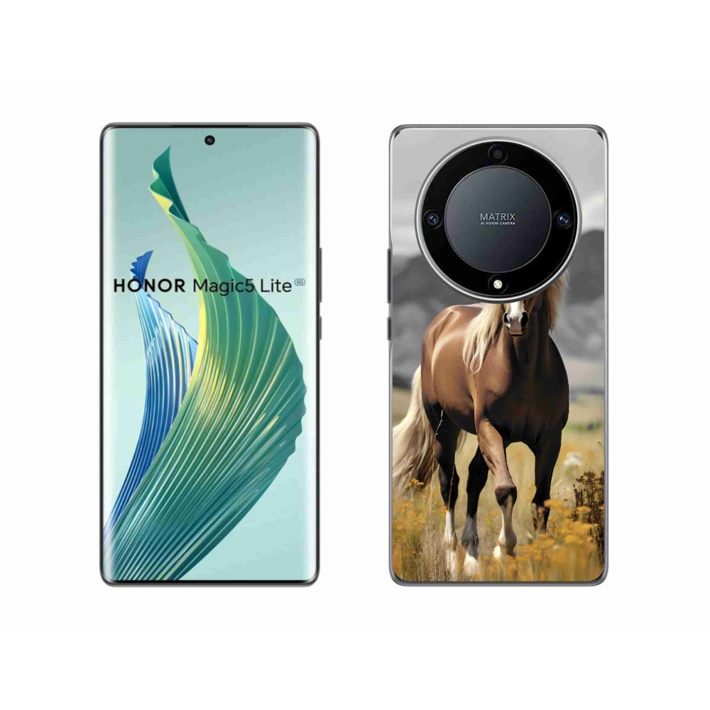 Zselés borítás mmCase a Honor Magic 5 Lite 5G készülékhez - barna ló 1