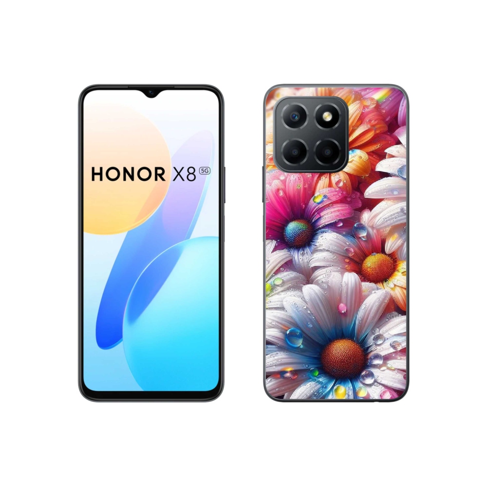 Zselés borítás mmCase a Honor X8 5G/70 Lite 5G készülékhez - színes margaréták