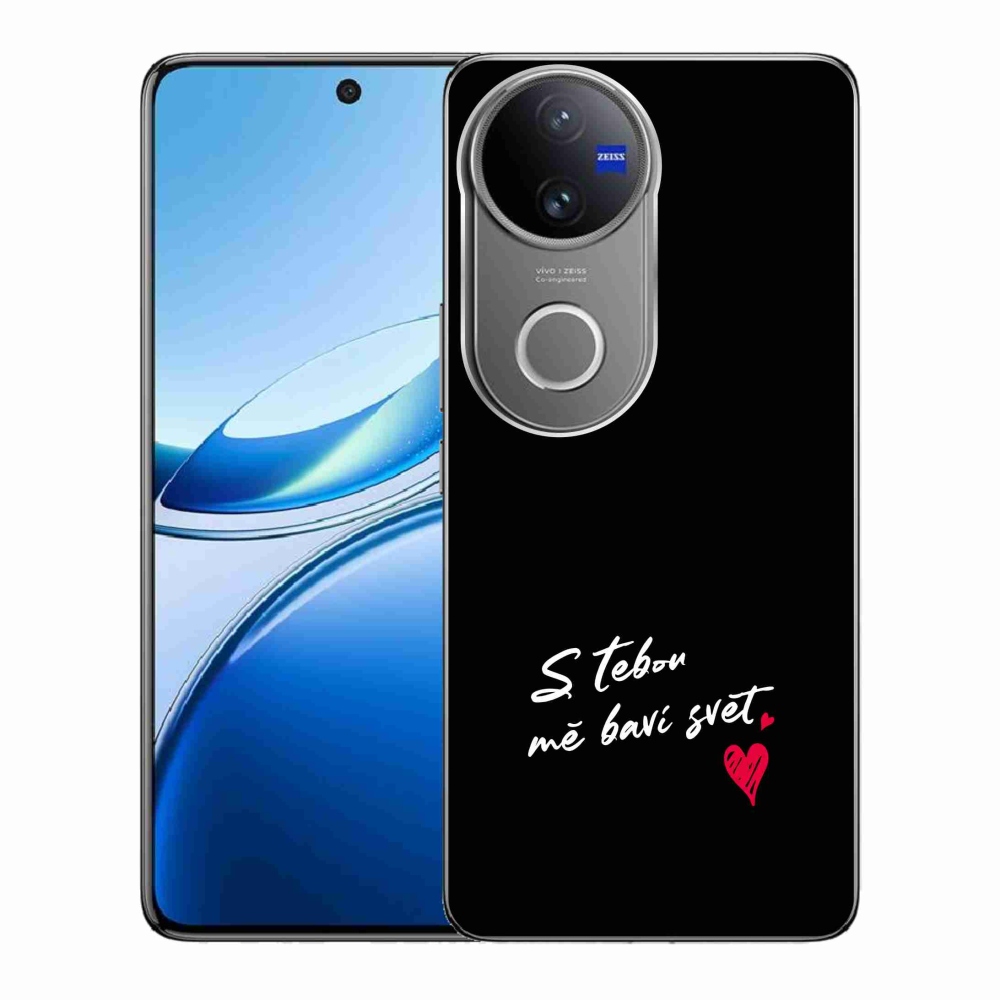 Gél borító mmCase a Vivo V50 5G-re - szerelmes szöveg 1 fekete háttér