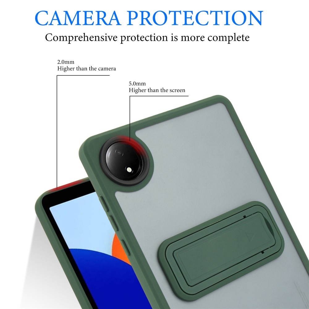 Skiny zselés tok kemény hátlappal és flip állvánnyal Xiaomi Redmi Pad SE 8.7-hez - zöld színű