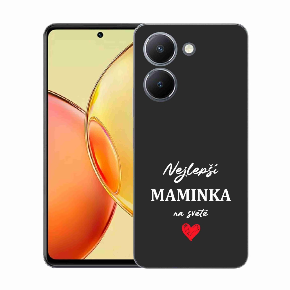 Gél borító mmCase a Vivo Y36-on - legjobb anya 1 fekete háttérrel