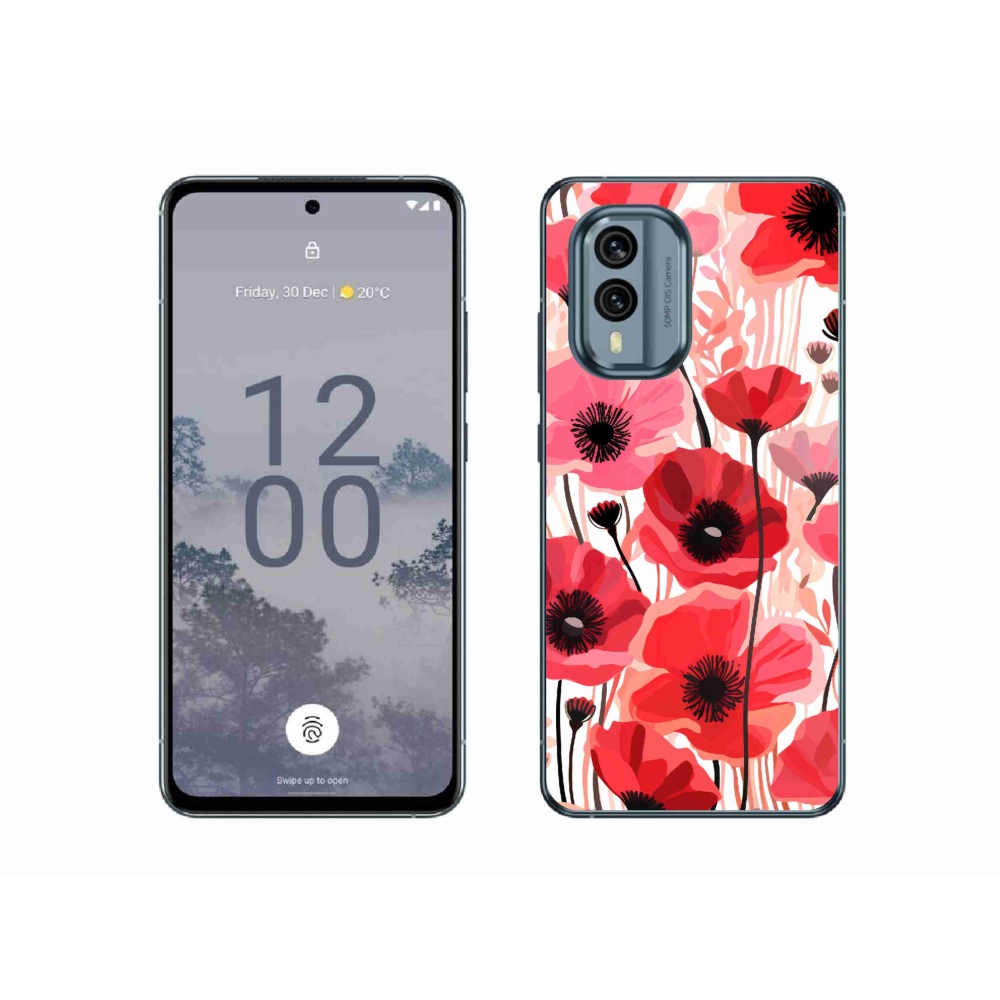 Zselés borítás mmCase a Nokia X30 5G készülékhez - mákos 1
