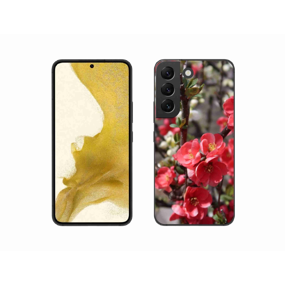 Gél védőhuzat mmCase Samsung Galaxy S22 5G - piros virágok