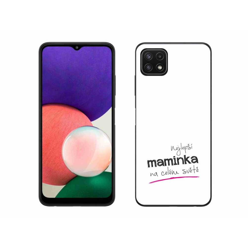 Gél borító mmCase Samsung Galaxy A22 5G - legjobb anya 4 fehér háttérrel