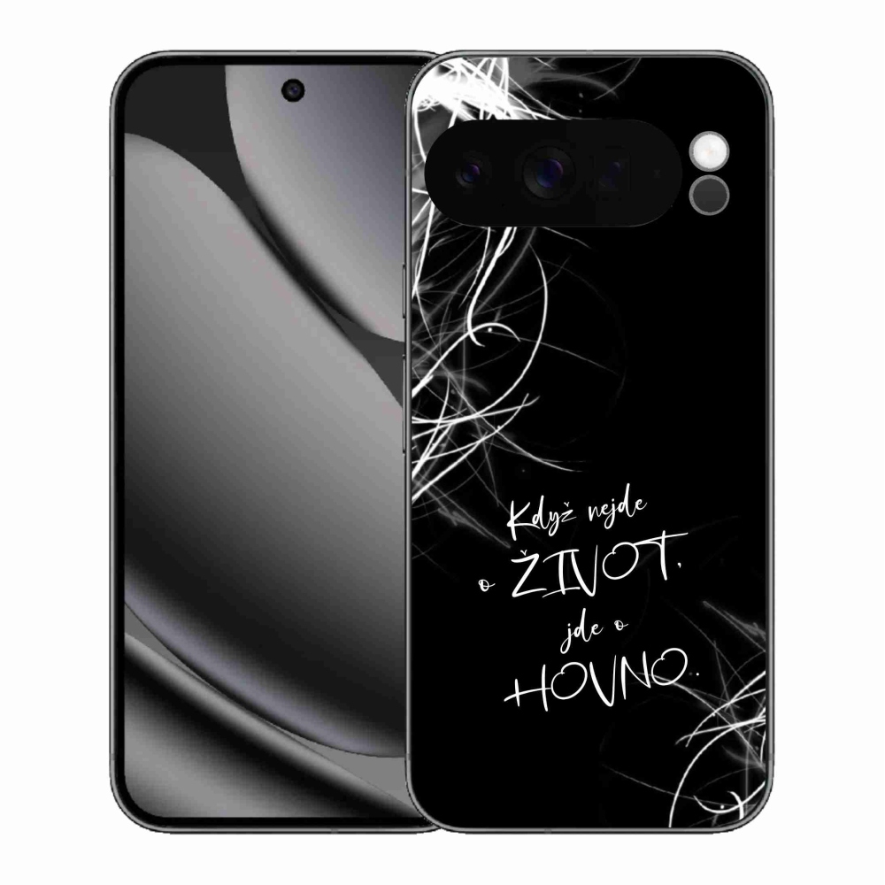 Gél borítás mmCase a Google Pixel 10 Pro XL-hez - vicces szöveg 16 fekete háttér