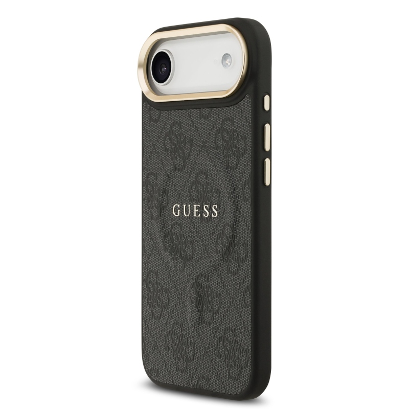Guess PU bőr 4G arany keret MagSafe hátlap iPhone Air fekete iPhone Airhez