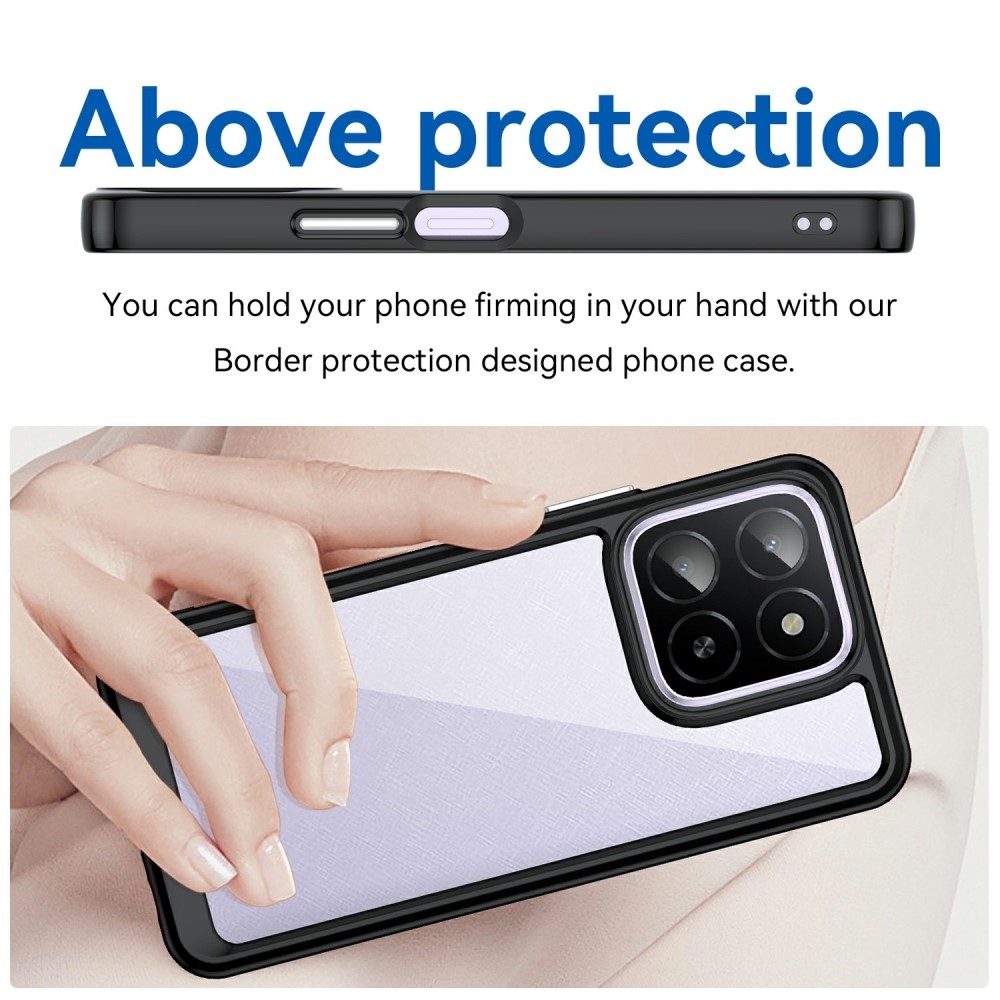 Gél tok fix hátlappal Honor X6b készülékhez - fekete