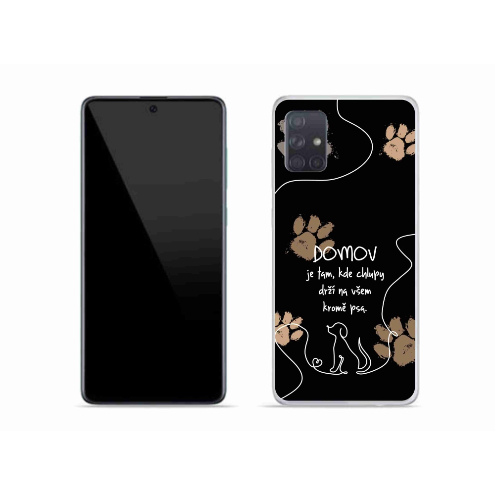 Gél borítás mmCase Samsung Galaxy A51 készülékhez - kutya motívum fekete háttér