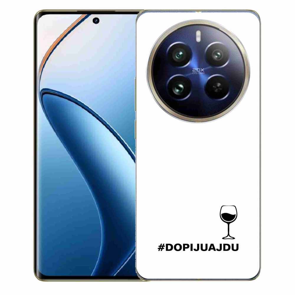 Gél borítás mmCase a Realme 12 Pro 5G/12 Pro+ 5G számára - bor motívum fehér háttérrel