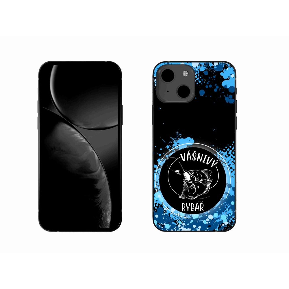 Gél borítás mmCase iPhone 13 6.1 készülékhez - szenvedélyes halász fekete háttérrel