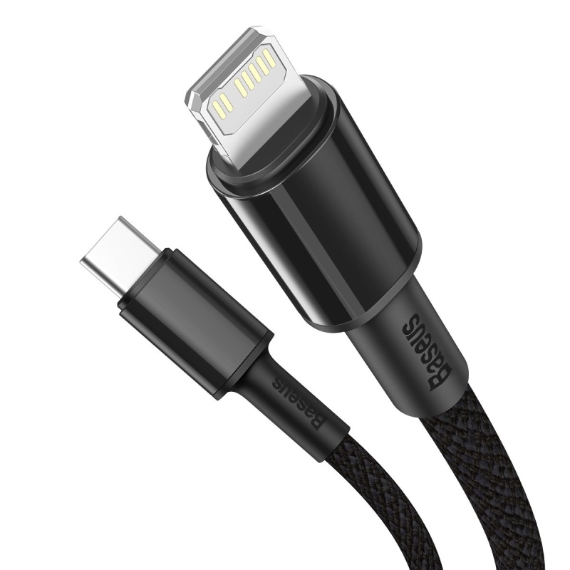 Baseus High Density Braided Series gyors töltő kábel USB-C - világítás 20W 2m fekete
