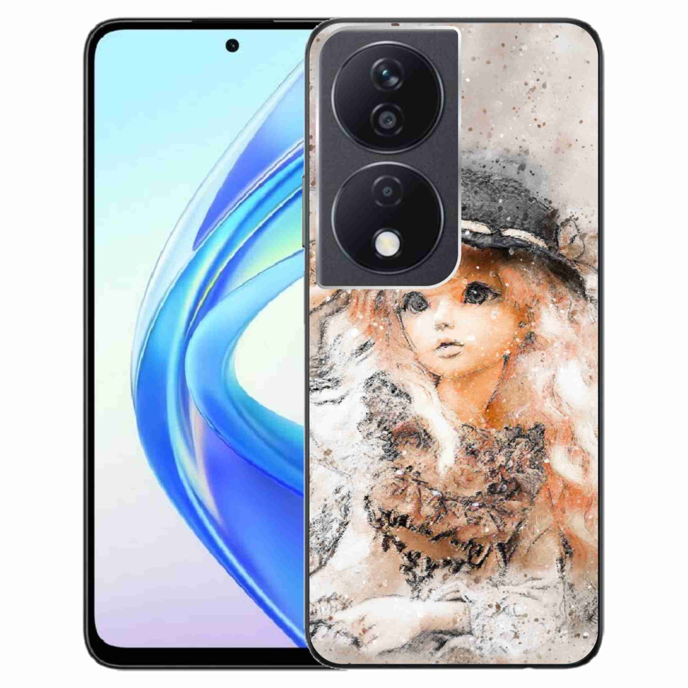 Zselés borítás mmCase a Honor X7b/Honor 90 Smart készülékhez - lány sapkával