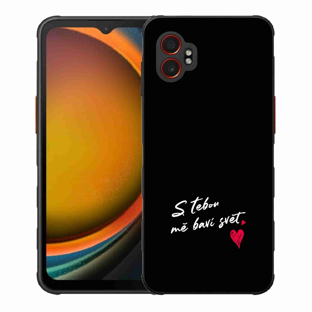 Gél borítás mmCase Samsung Galaxy Xcover 7 Pro - text in love 1 fekete háttér