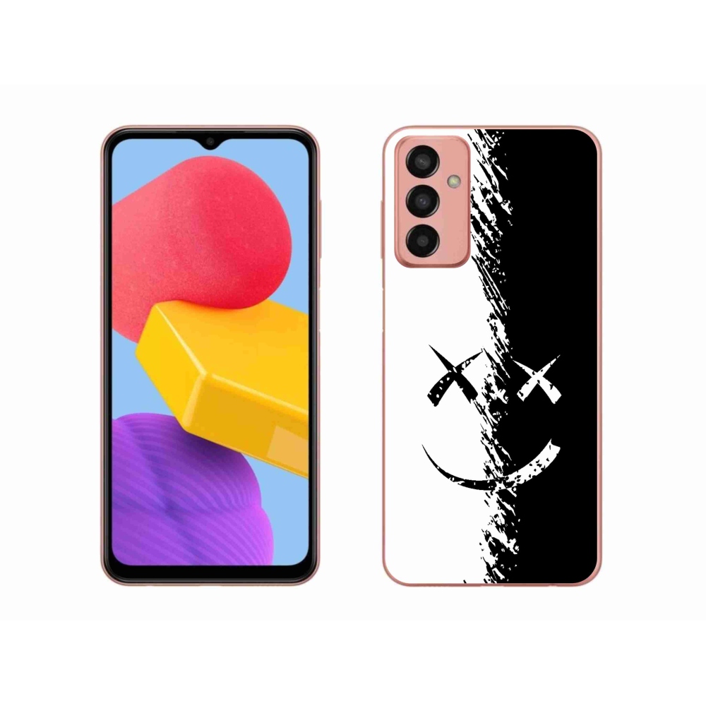 Zselés borító mmCase Samsung Galaxy M13 készülékhez - fekete-fehér mosolygó