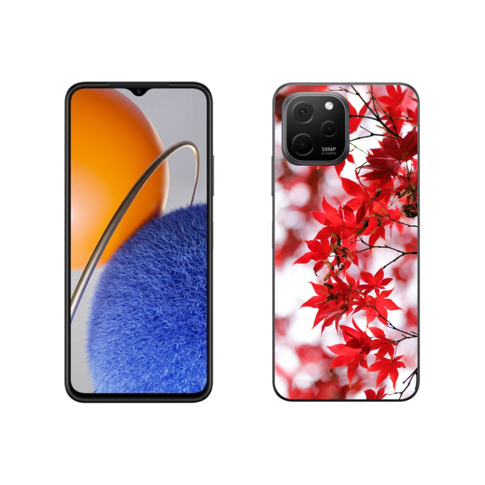 Gél borítás mmCase a Huawei Nova Y61 készülékhez - piros levelek