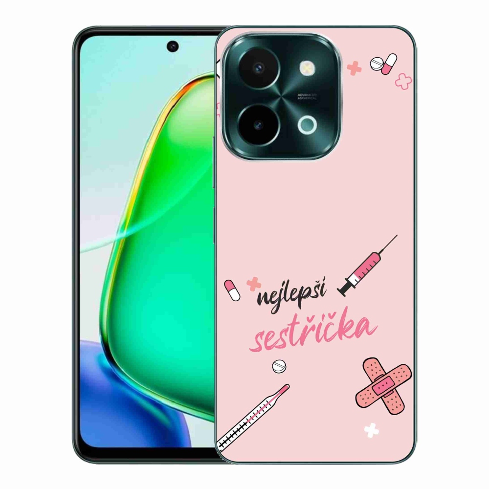 Gél borító mmCase a Vivo Y28-on - a legjobb kishúg rózsaszín háttérrel