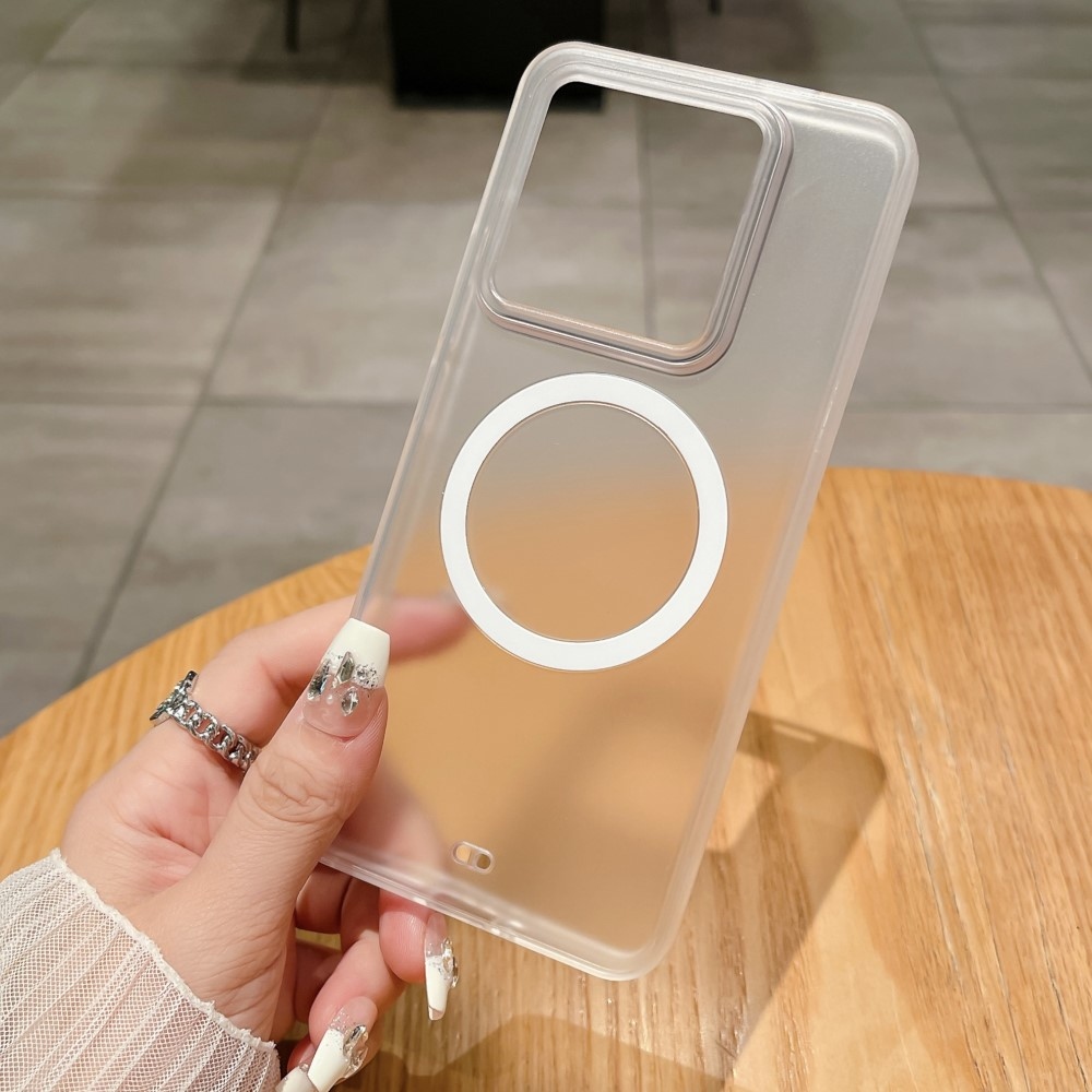 Matt zselés tok szilárd hátlappal és MagSafe a Xiaomi 14 Pro-n - átlátszó