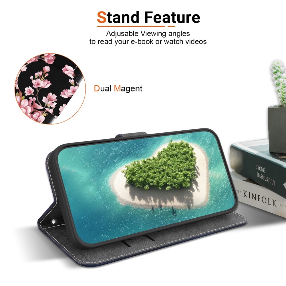 Printern Book tok Xiaomi Redmi Note 14 5G - rózsaszín virágokhoz