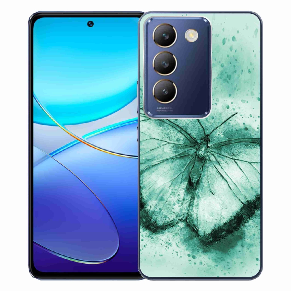 Gél tok mmCase a Vivo V40 SE 4G/5G készülékhez - zöld pillangó