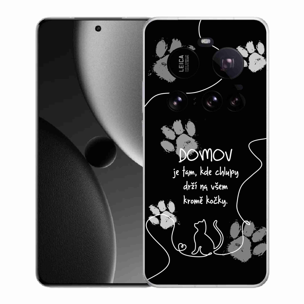 Gél borítás mmCase a Xiaomi 15 Ultra számára - macska motívum fekete háttérrel